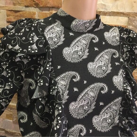 TED BAKER Paisley Frill ruffle High neck Blouse - Picture 8 of 10